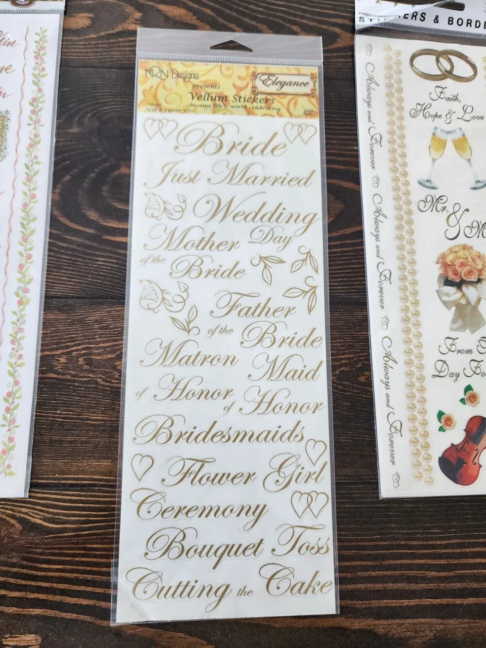 Scrapbooking Stickers Lot WEDDING Love Moon Jumbo Sheets New Vintage Retired #22